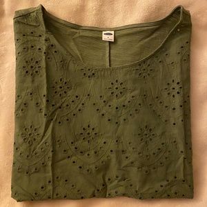 Eyelet-Front Dolman-Sleeve Top for Women